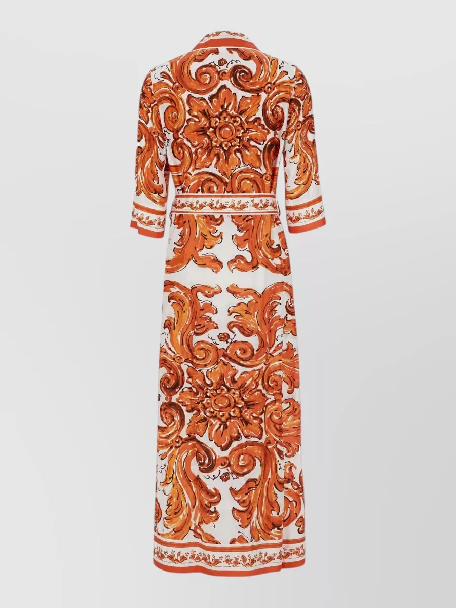 Dolce&Gabbana Printed Silk Midi Dress