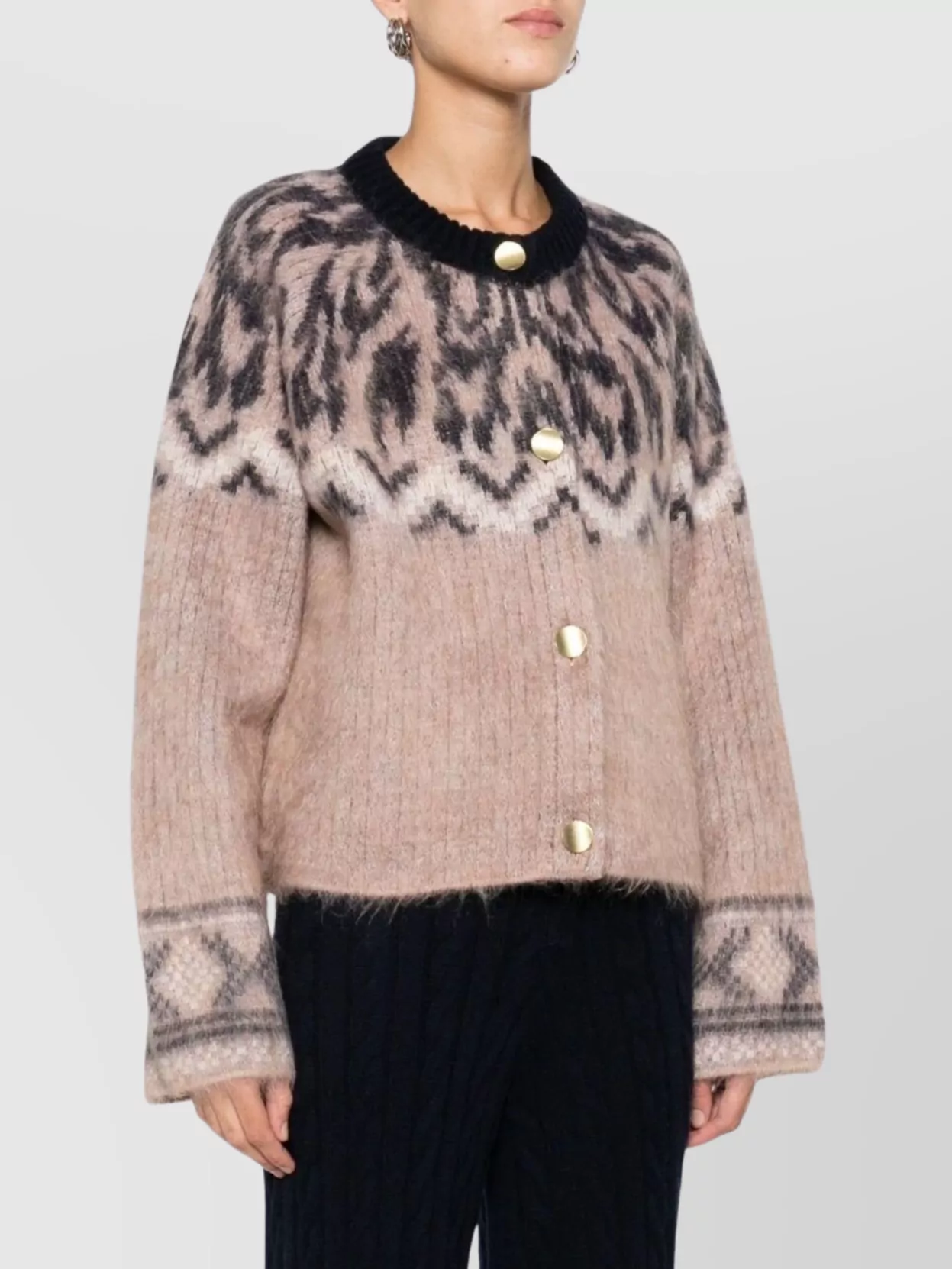 Forte Forte Long Sleeve Patterned Knitwear Cardigan
