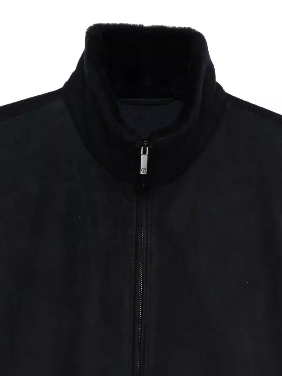 Giorgio Armani Lamb Leather High Neck Jacket