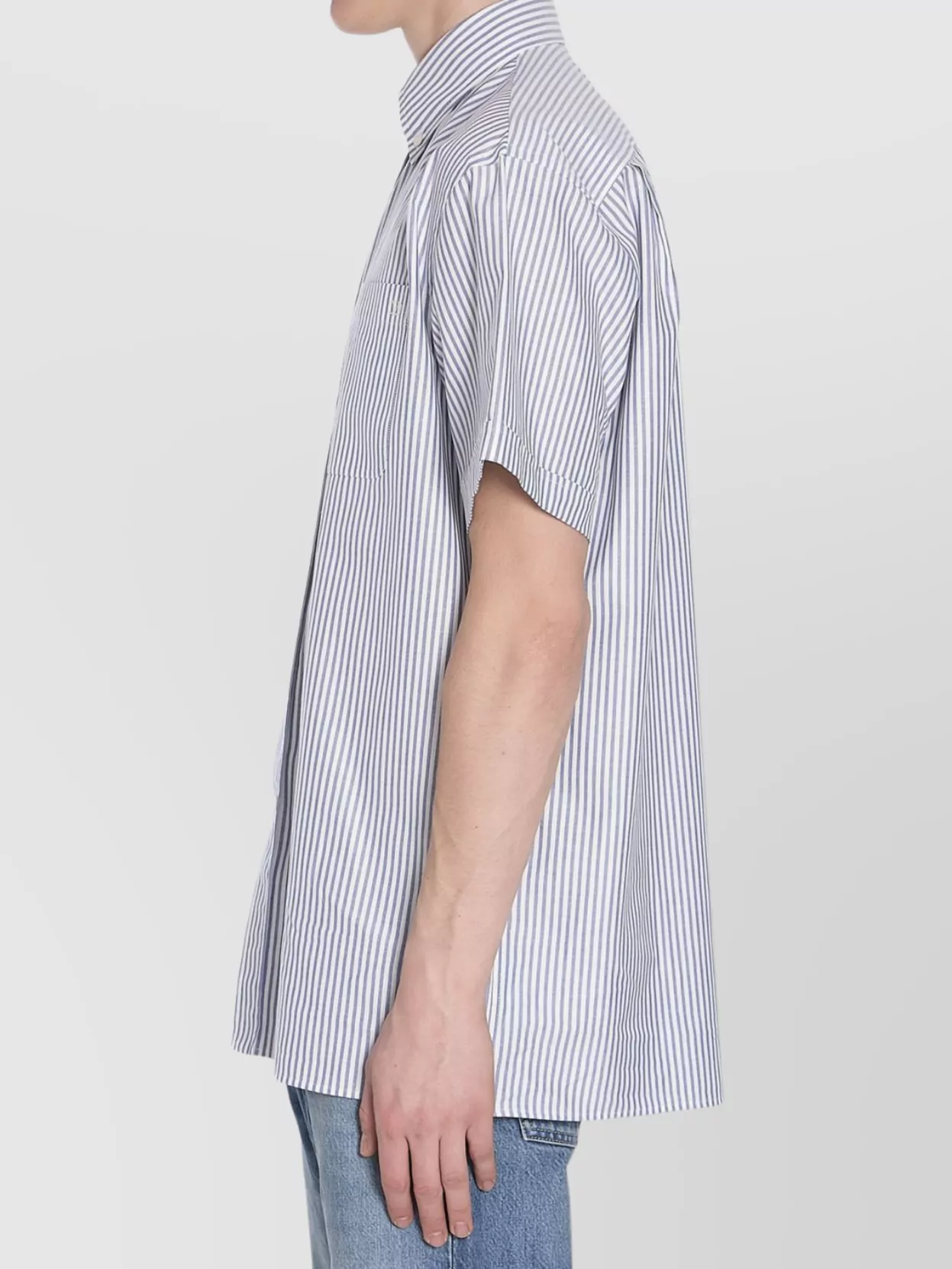 Valentino Garavani Oversized Striped Cotton Shirt With Chest Pocket