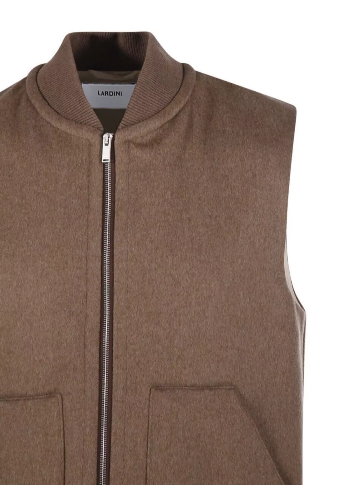 Lardini Ribbed Collar Jacket Sleeveless Side Pockets