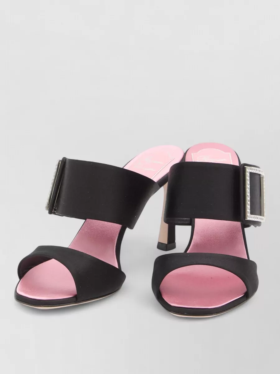 Roger Vivier Satin Mules Trompette Heel Buckle