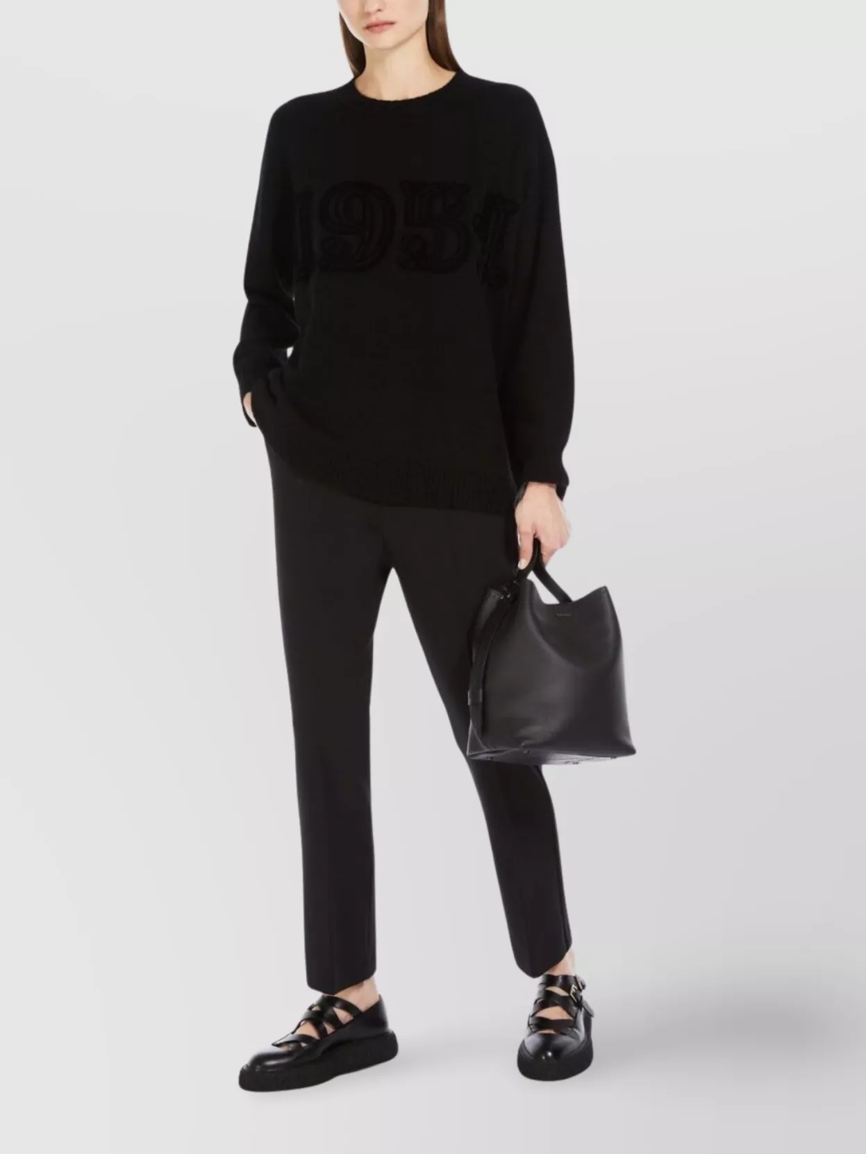 Max Mara Wool Crepe Ankle-Length Trousers Nepeta