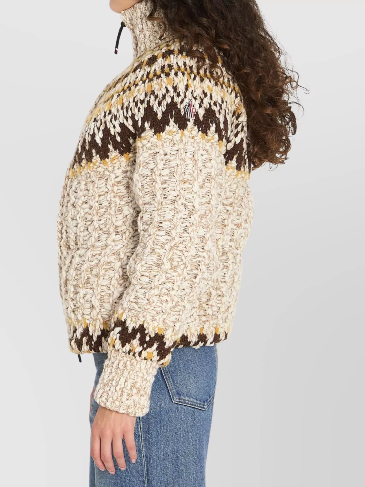 Moncler Grenoble Geometric Patterned Knit Cardigan