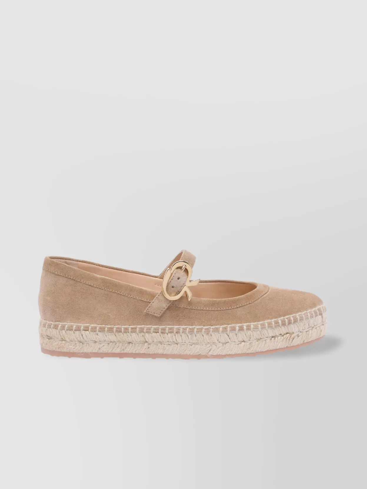 Gianvito Rossi Suede Mary Jane Ballerina Espadrilles