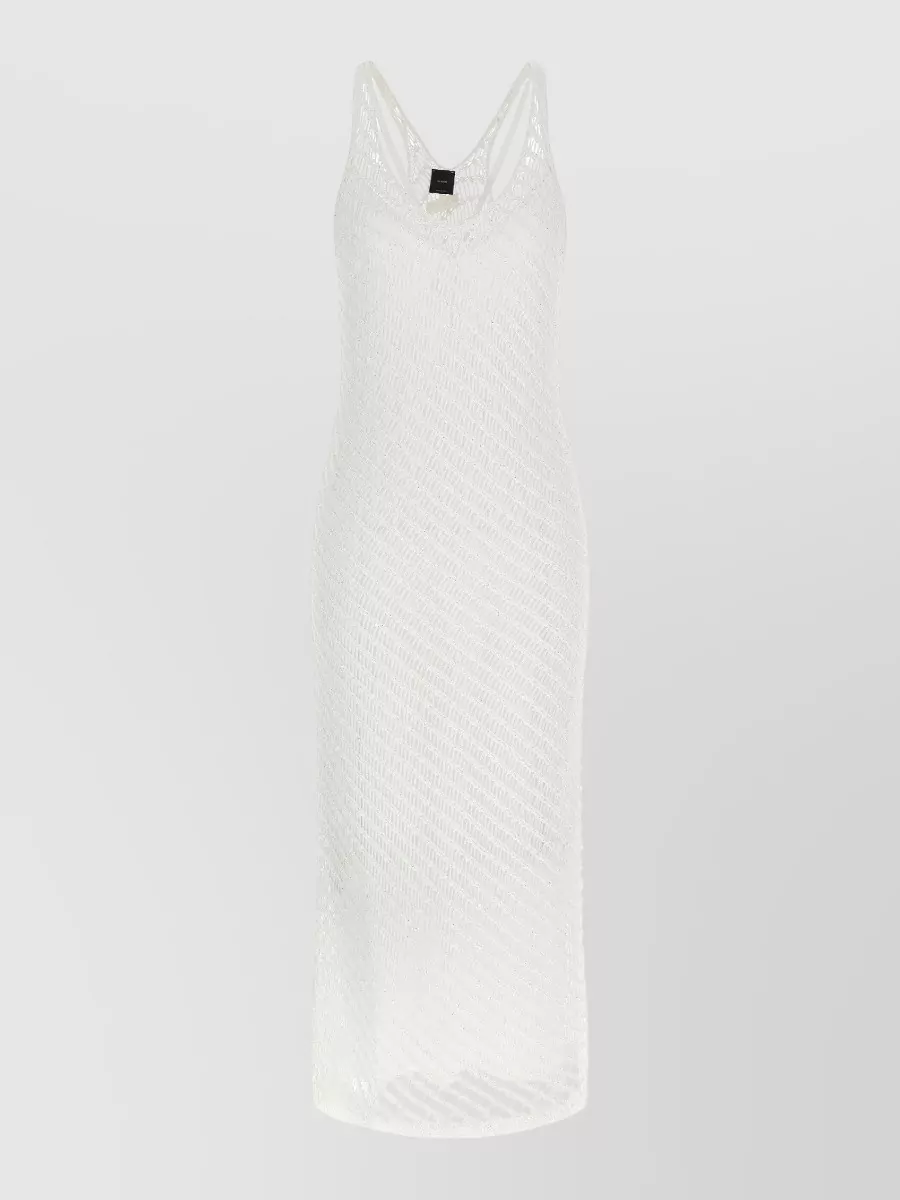 Pinko Sequined sleeveless v-neck midi dress