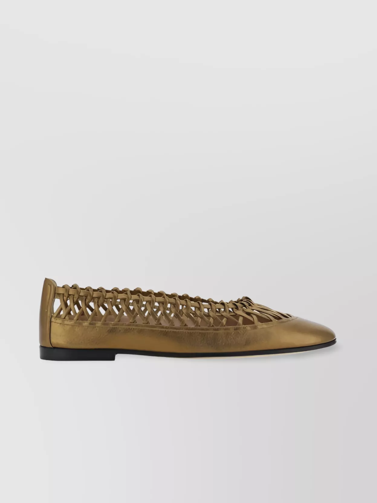 Shop Giorgio Armani Almond Toe Calfskin Ballerina Shoes
