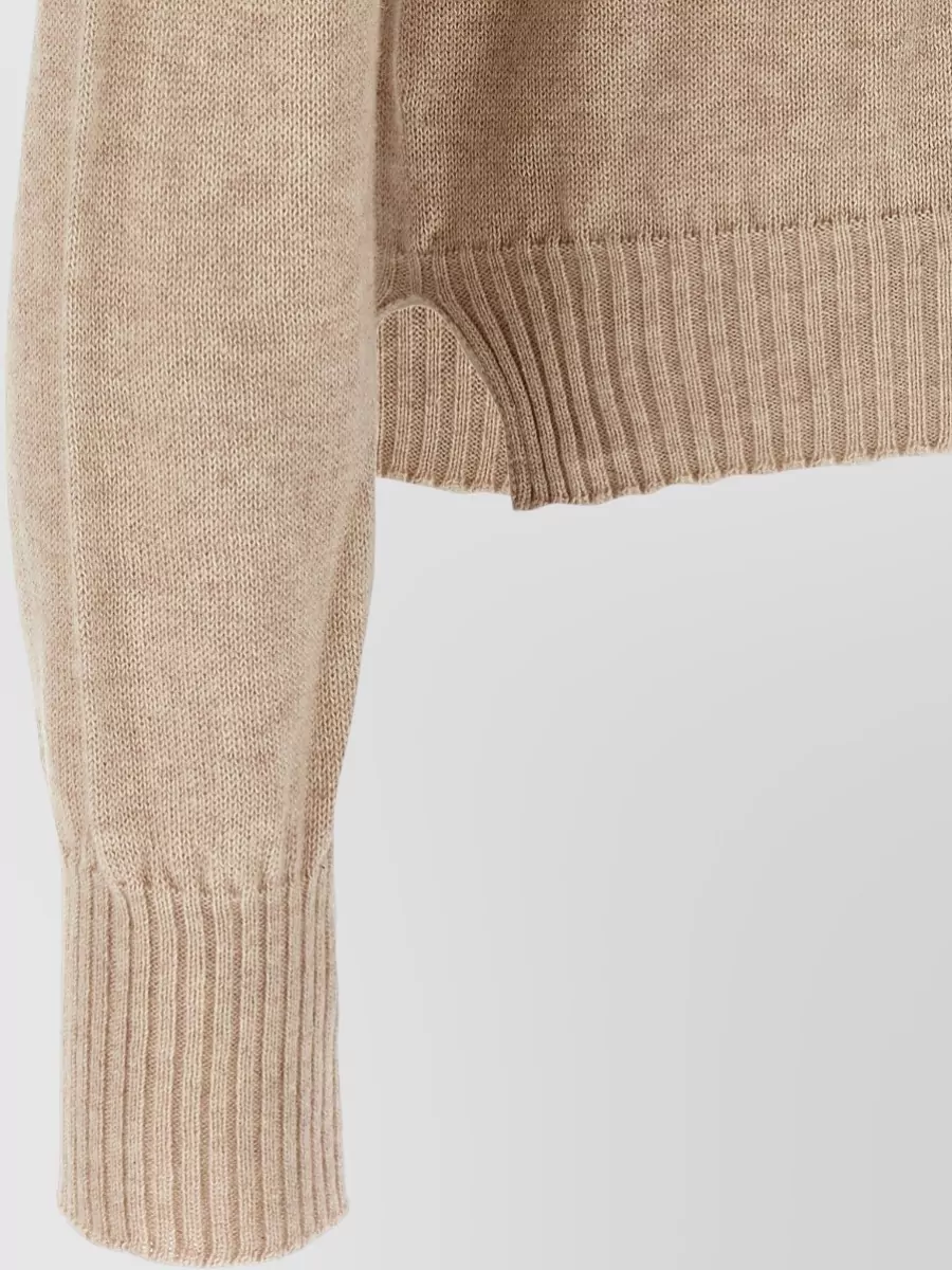 Ma'ry'ya Cashmere Cotton Crew Neck Long-Sleeve Jumper