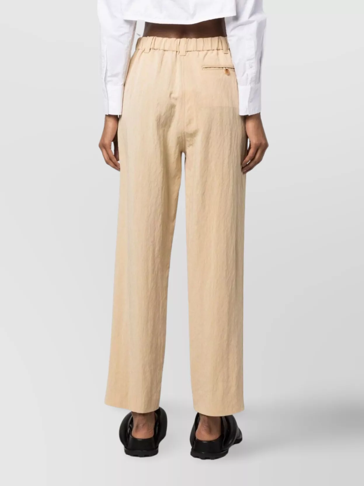 Kenzo Trousers High-waisted Elastic Waistband In Nude