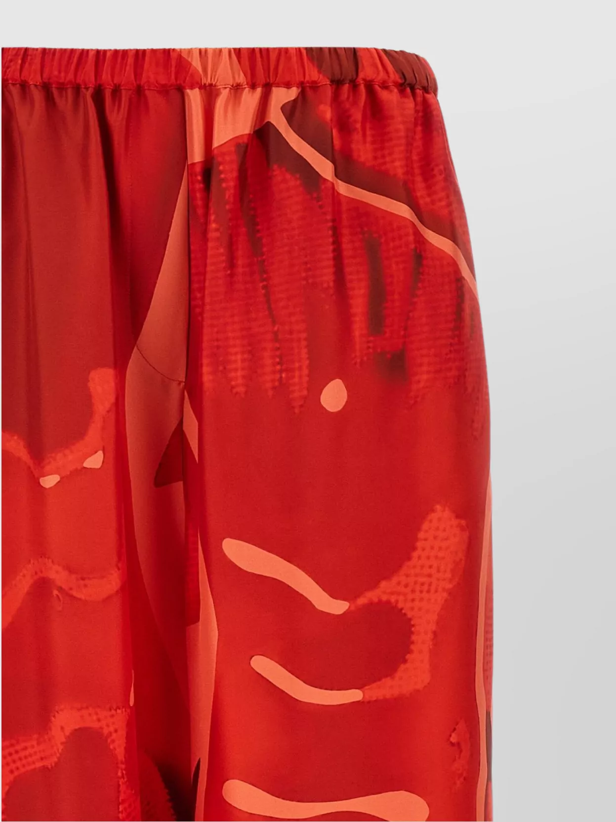 Ferragamo Printed silk palazzo trousers with elastic