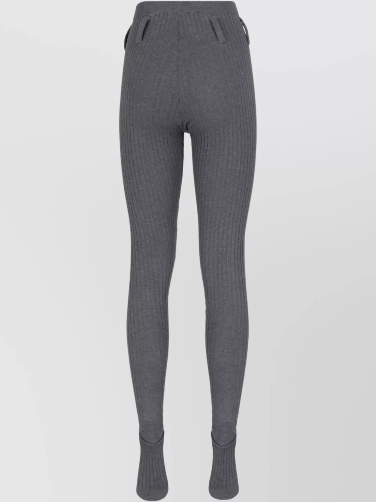 Prada Straight Ribbed Texture Trousers With Belt Loops In Gray