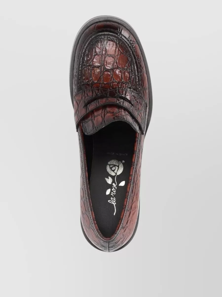 La Rose Croc-Effect Loafers