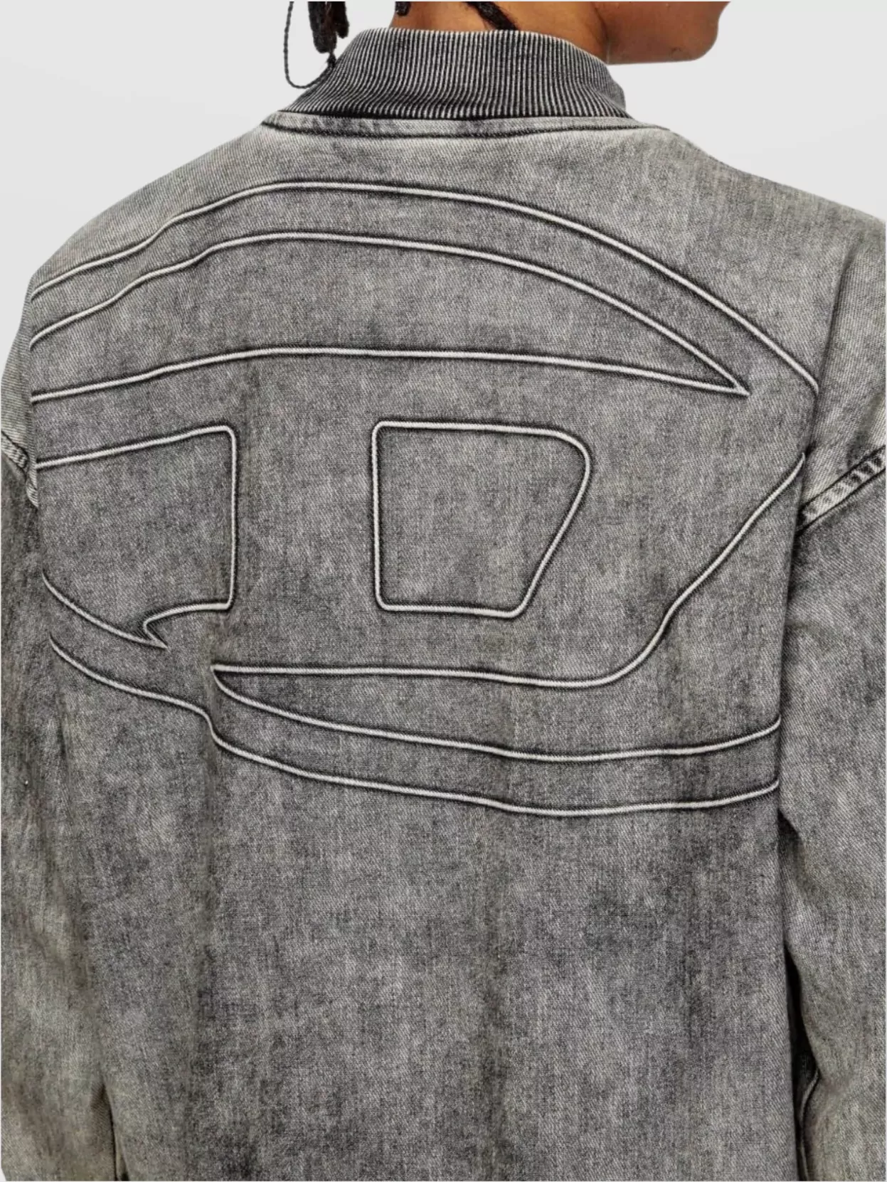 Diesel Track denim zip-up jacket | The Fashion Square