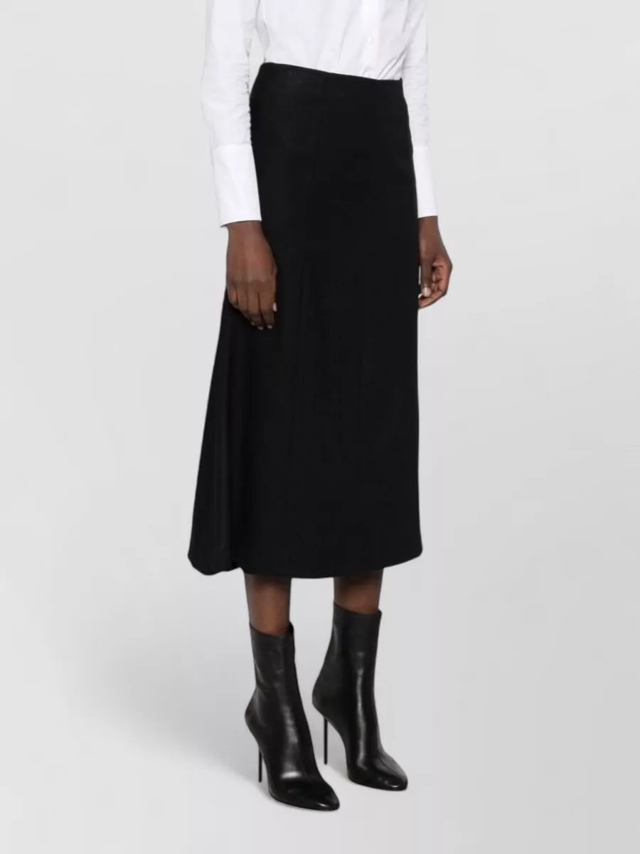 Thelatest Wool Blend Paneled A-Line Midi Skirt