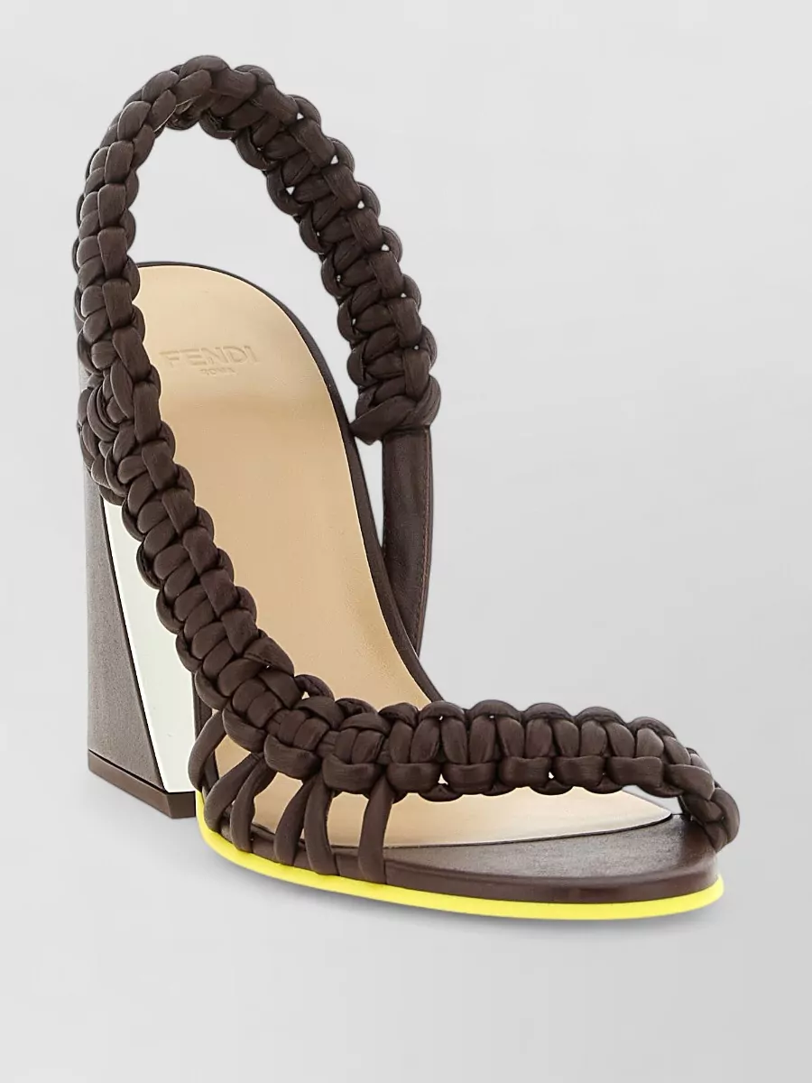 Fendi Leather Asymmetric Sandals