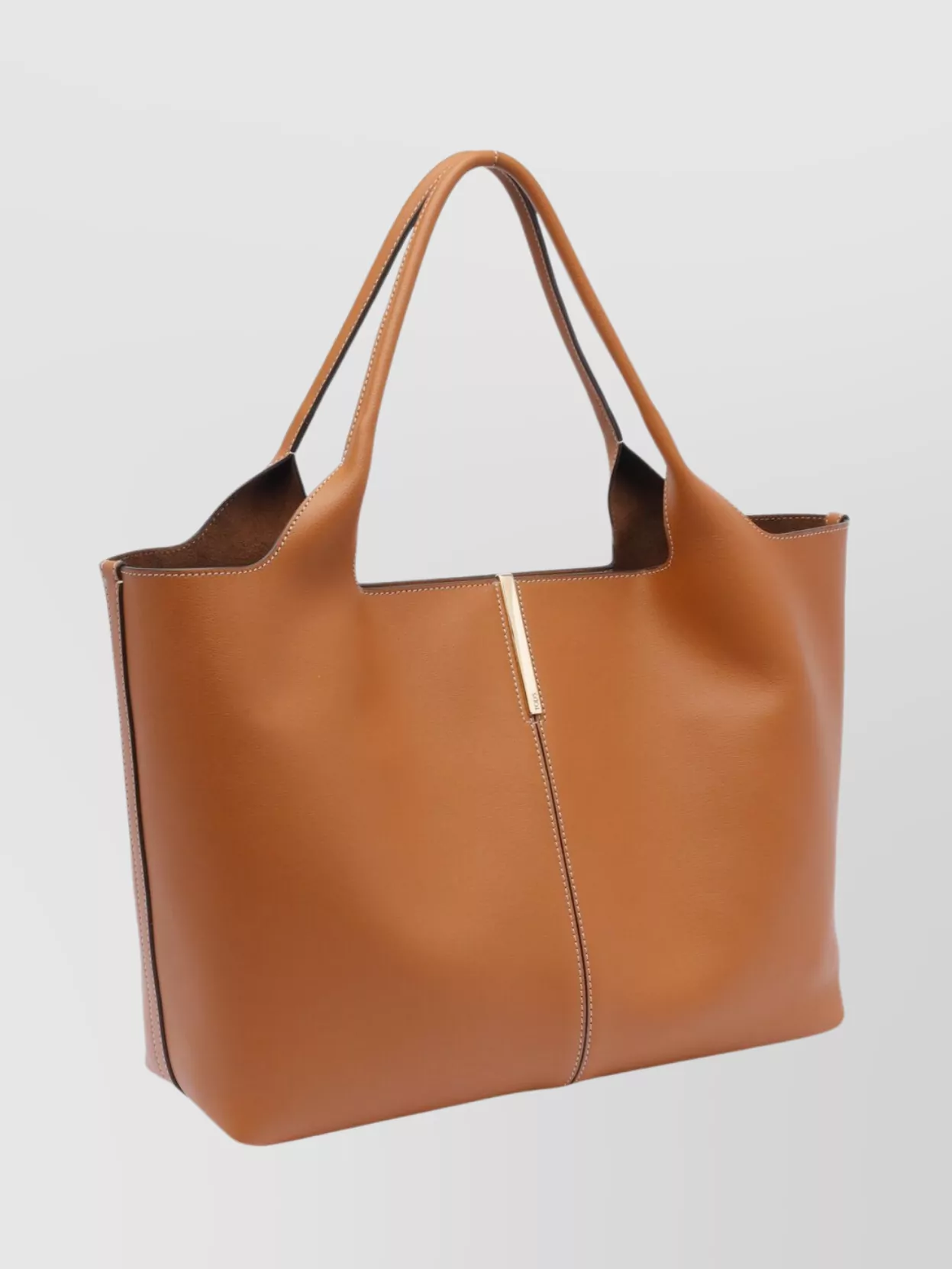 Tod's Rectangular Double Handles Contrast Stitching Shoulder Bag