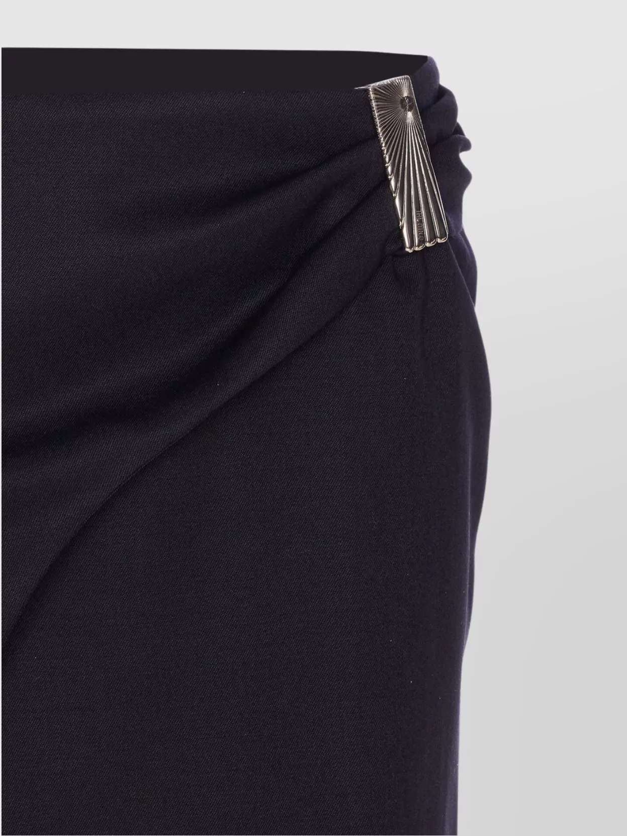 Attico Draped Mini Skirt Metal Embellishment In Blue