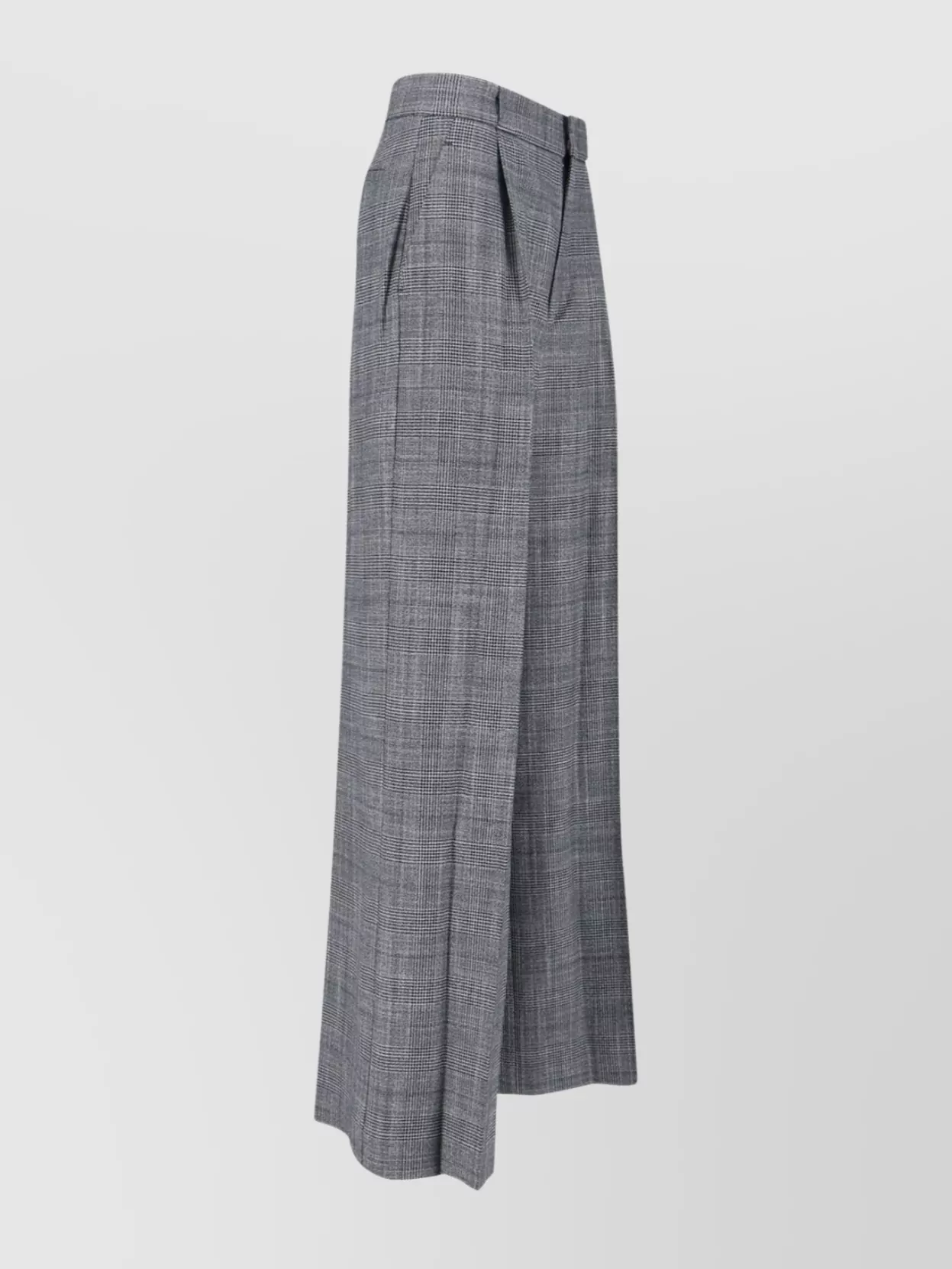 Sa Su Phi High Waist Wide Leg Trousers With Pleats In Gray