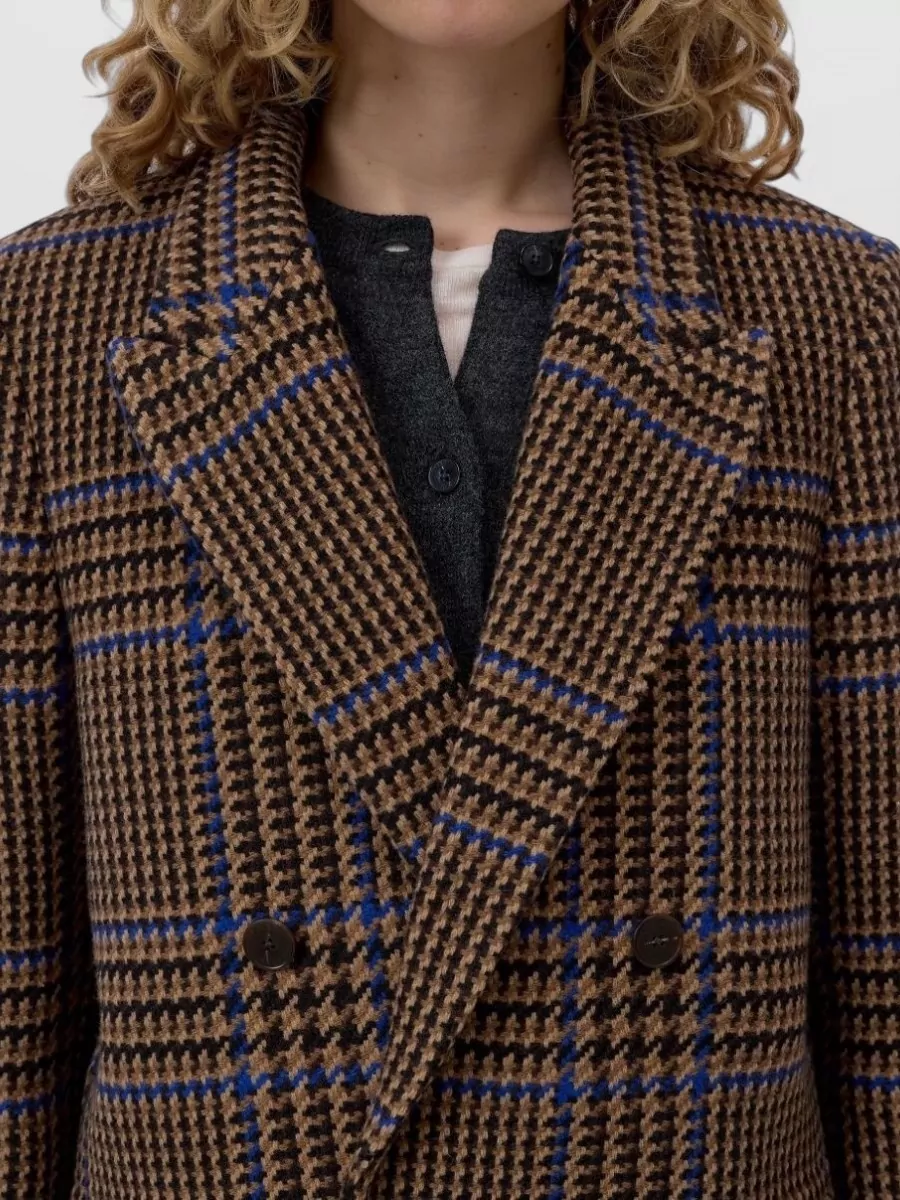 Closed Checked Wool Double-Breasted Blazer