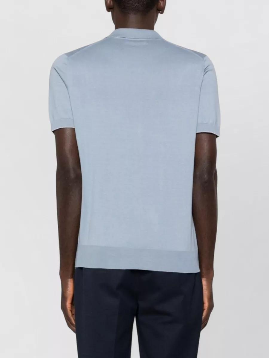 Brunello Cucinelli Cotton Polo Shirt With Ribbed Hem And Collar