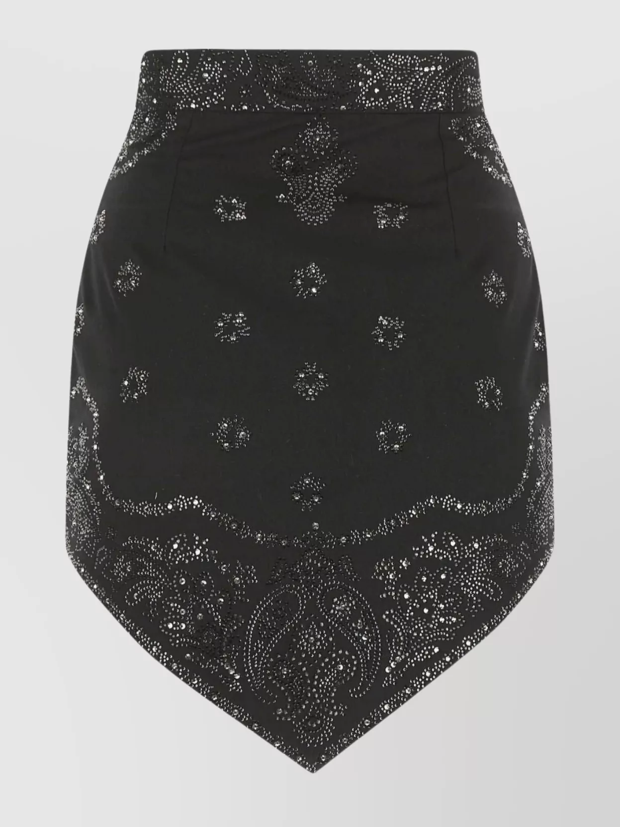 Shop Alexandre Vauthier Embellished High Waist Asymmetric Skirt In Black