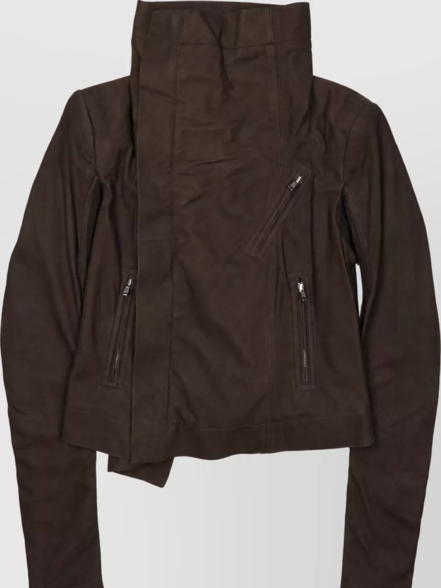 Rick Owens lamb leather classic biker jacket