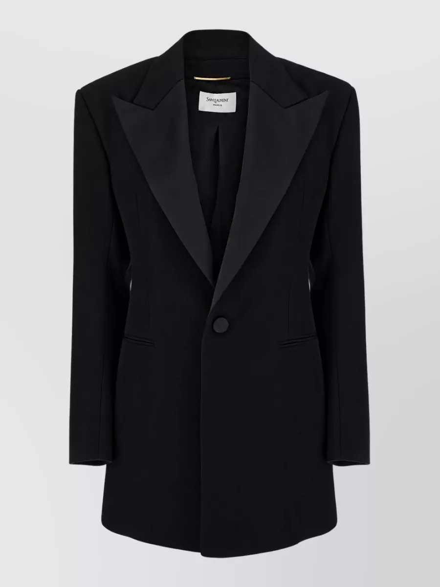 Saint Laurent virgin wool single-breasted tuxedo blazer