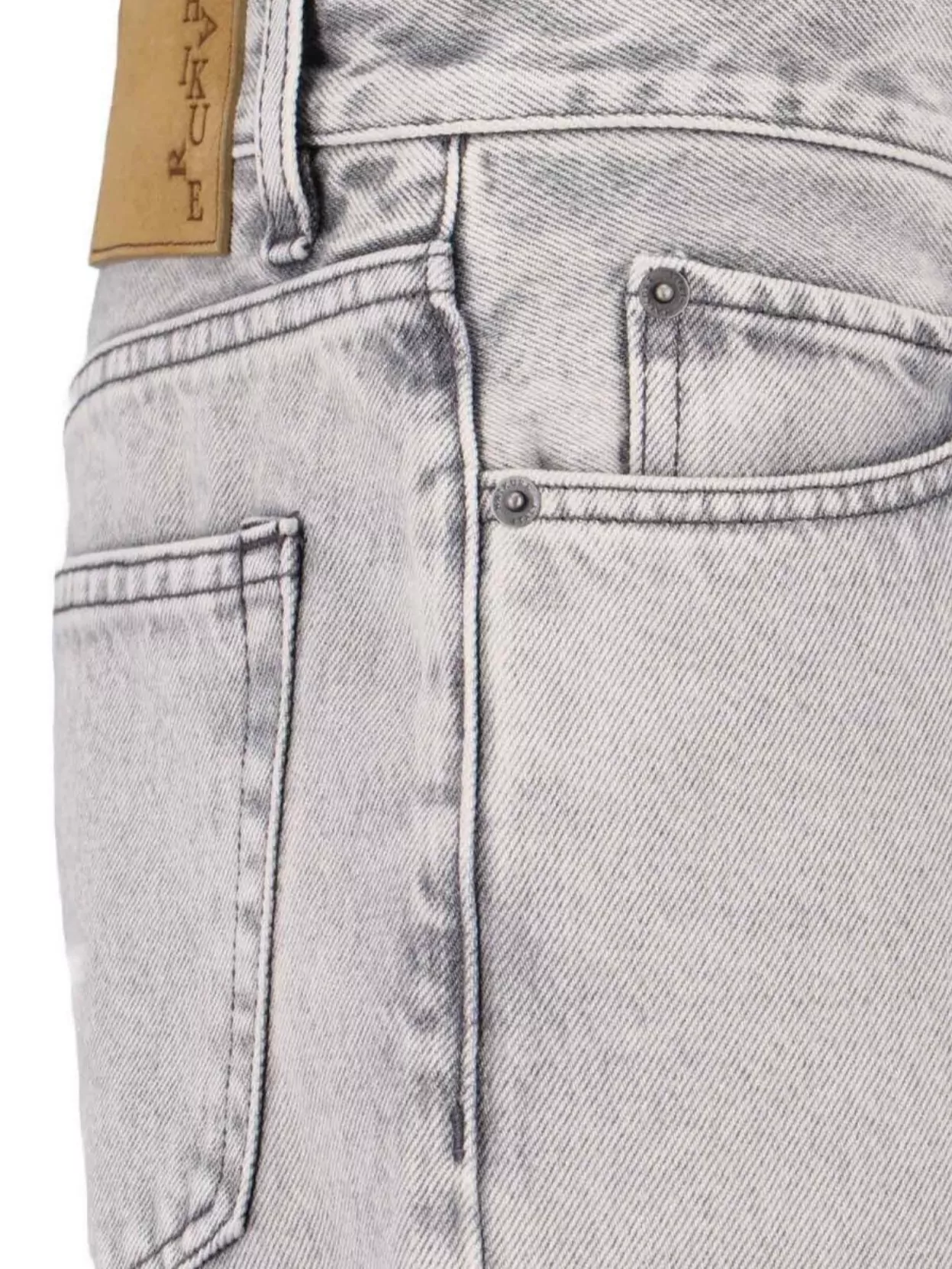 Haikure Straight Leg Five-pocket Trousers Rivet Accents