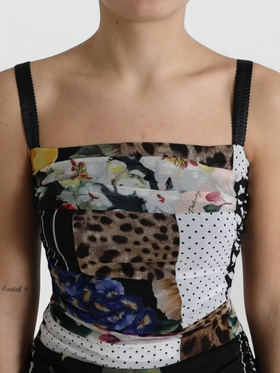 Dolce&Gabbana Silk Printed Patchwork Midi Dress