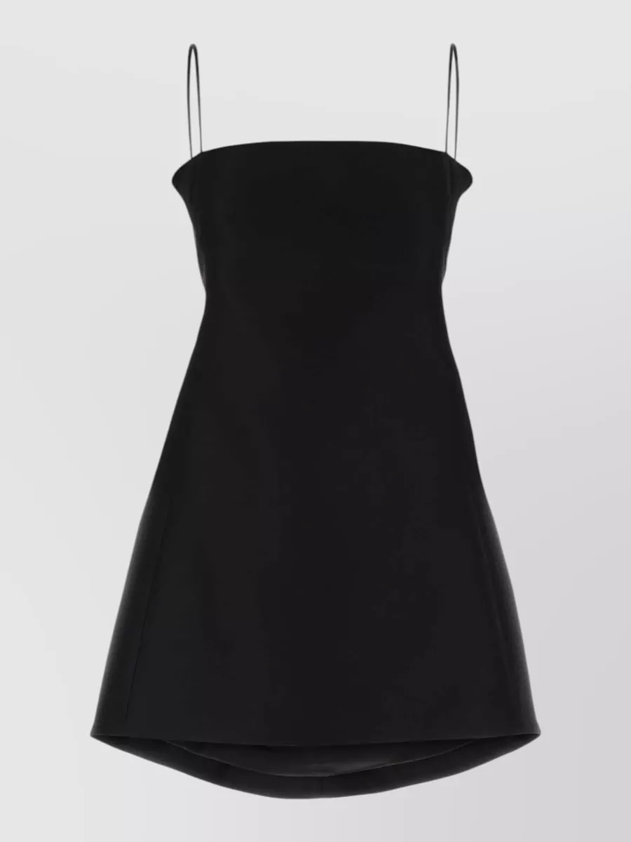 Balenciaga silk wool asymmetric flared mini dress