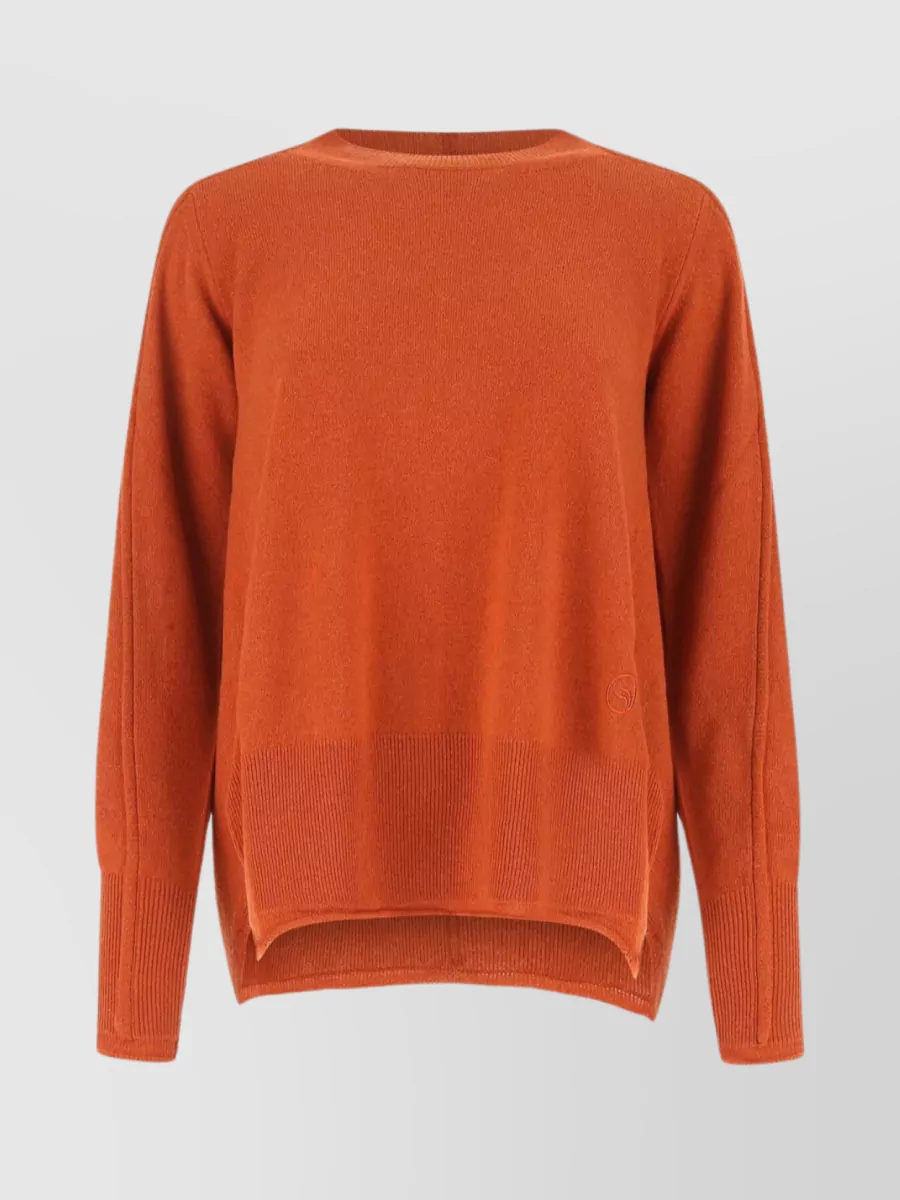 Shop Stella Mccartney Flared Hem Oversize Sweater In Orange