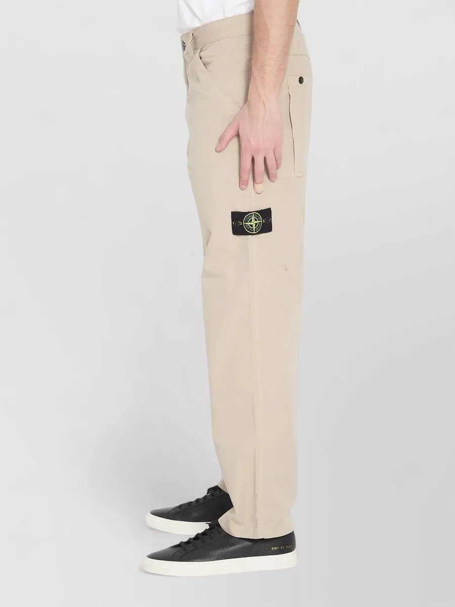 Stone Island Cotton Wide-Leg Regular-Fit Trousers