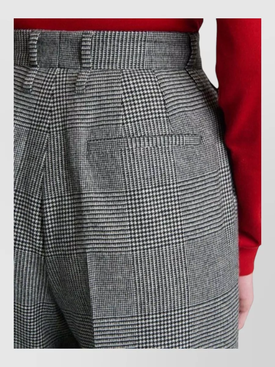 Dolce&Gabbana Prince Of Wales Checked High-Rise Wide-Leg Pleated Wool-Cashmere Suit Trousers