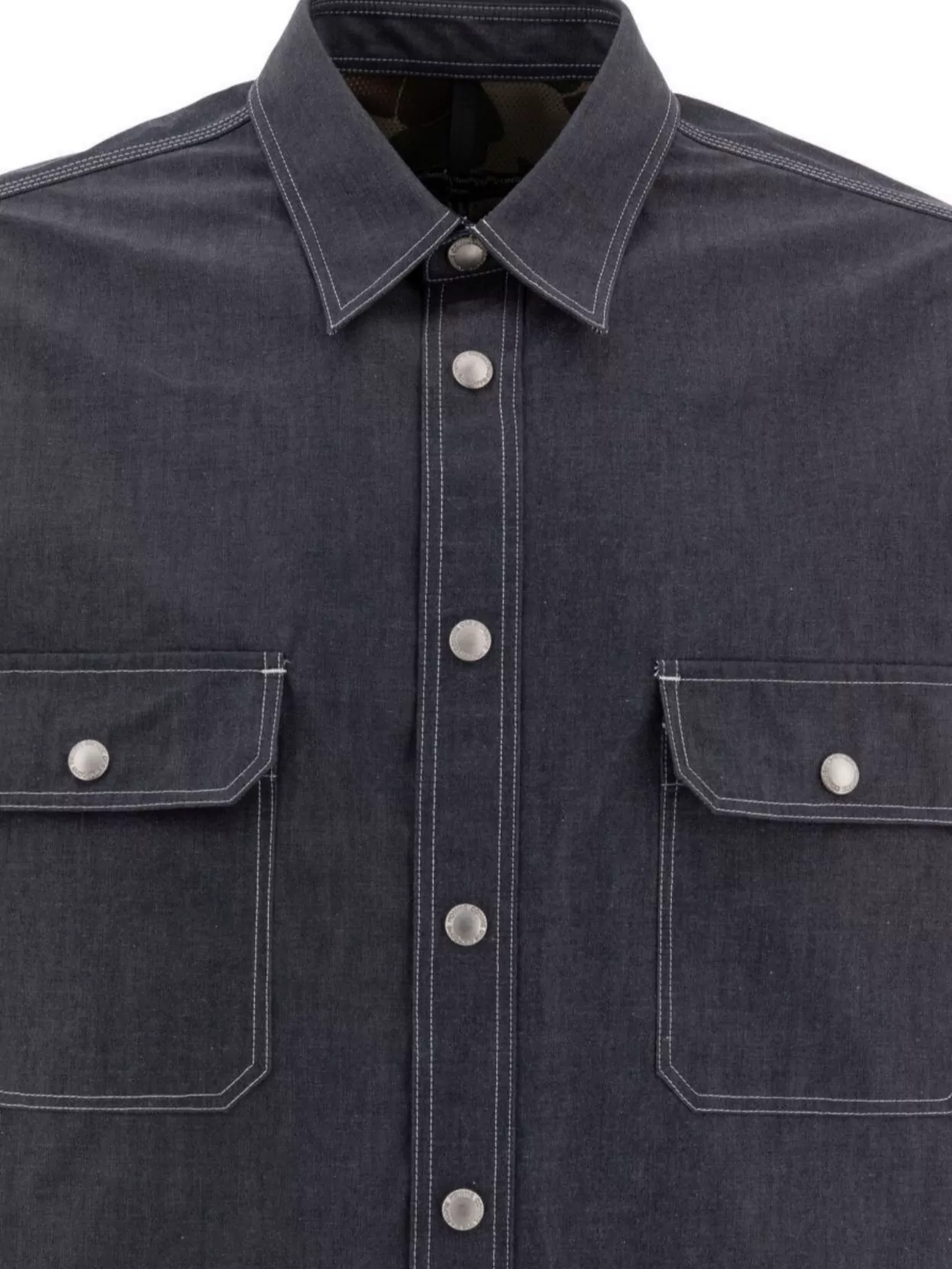 Comme Des Garçons Homme Denim Overshirt Long Sleeves Dual Chest Pockets