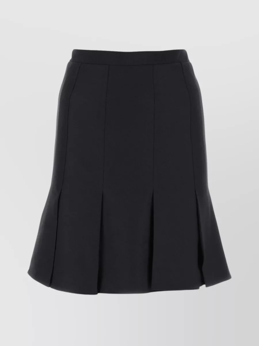 Shop Patou Flared High Waist Stretch Mini Skirt In Black