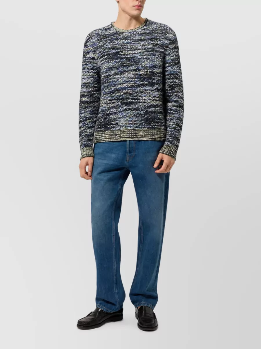 Missoni Wool zigzag knit crewneck sweater
