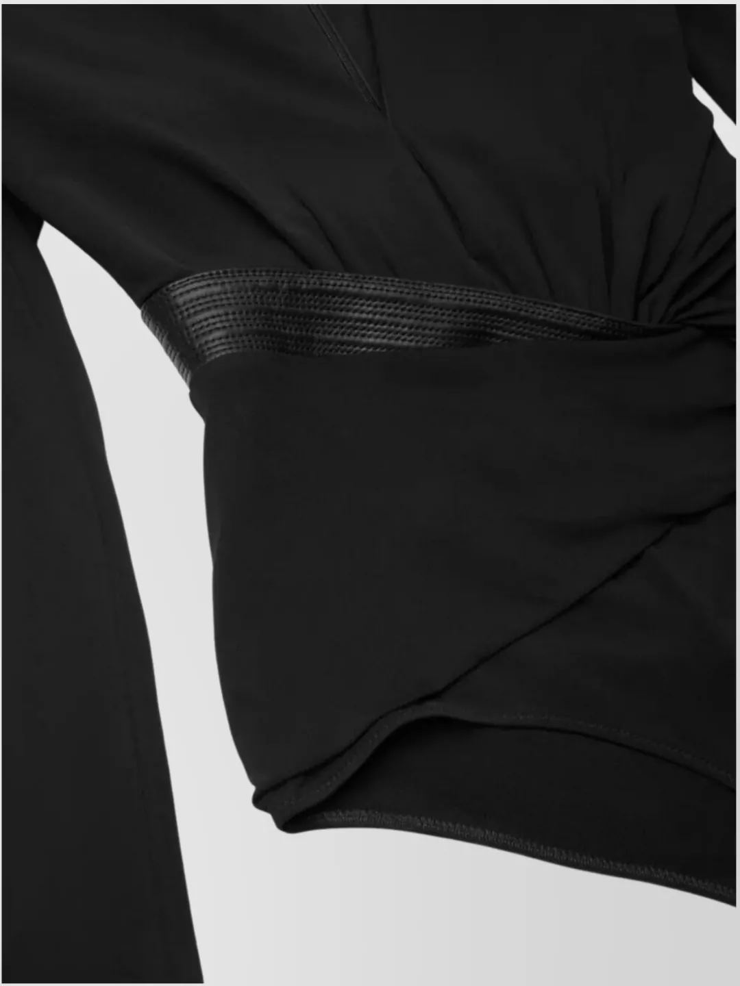 Versace Draped Front Long Sleeve Jersey Bodysuit