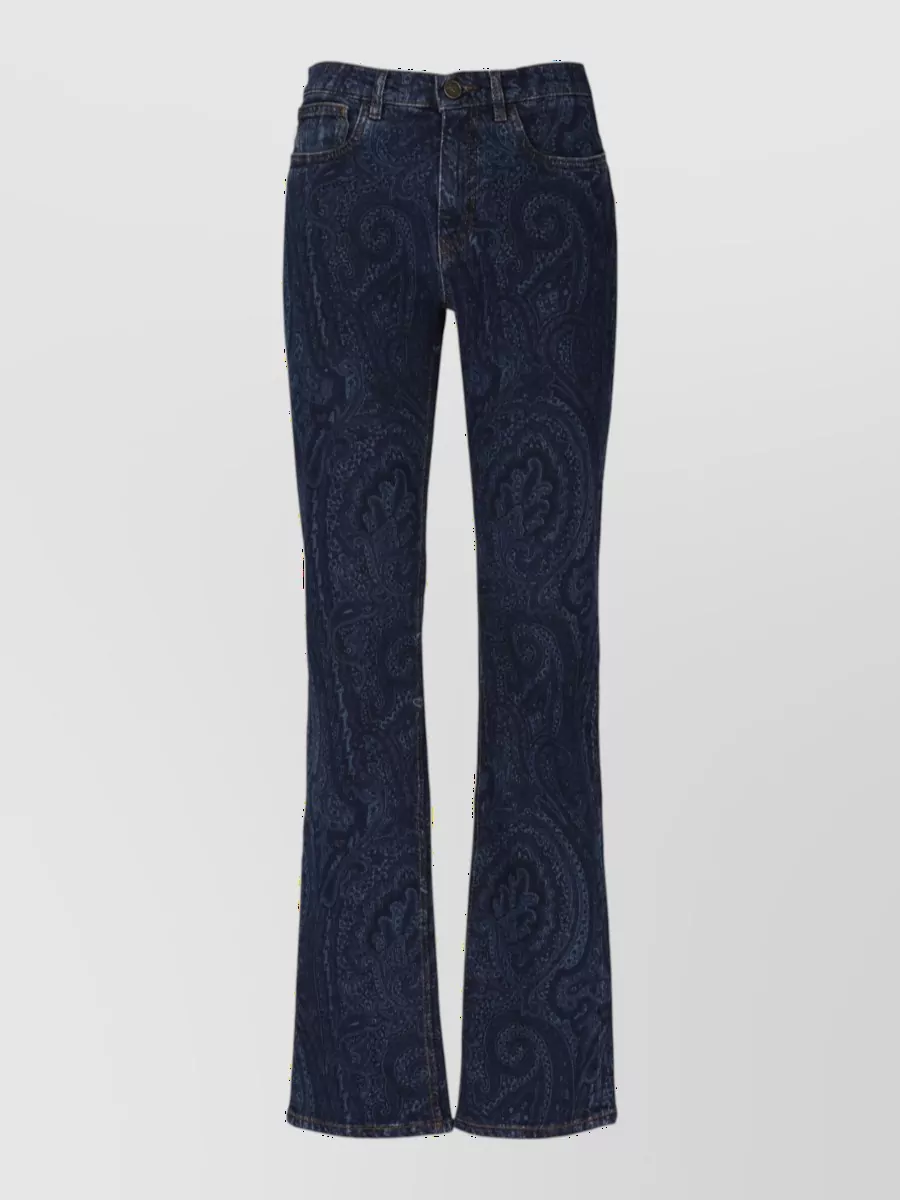 Etro printed straight-leg denim jeans