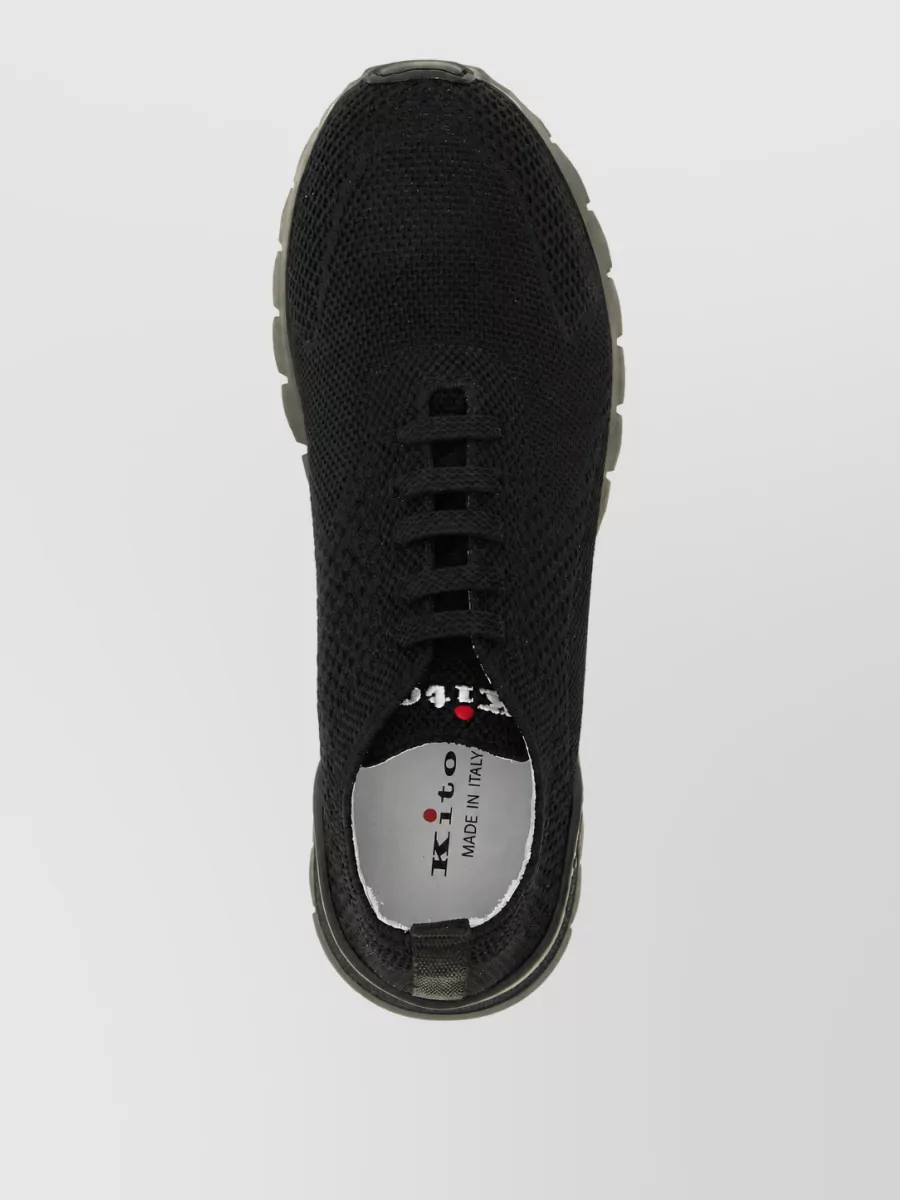 Kiton Leather Lace-Up Sneakers