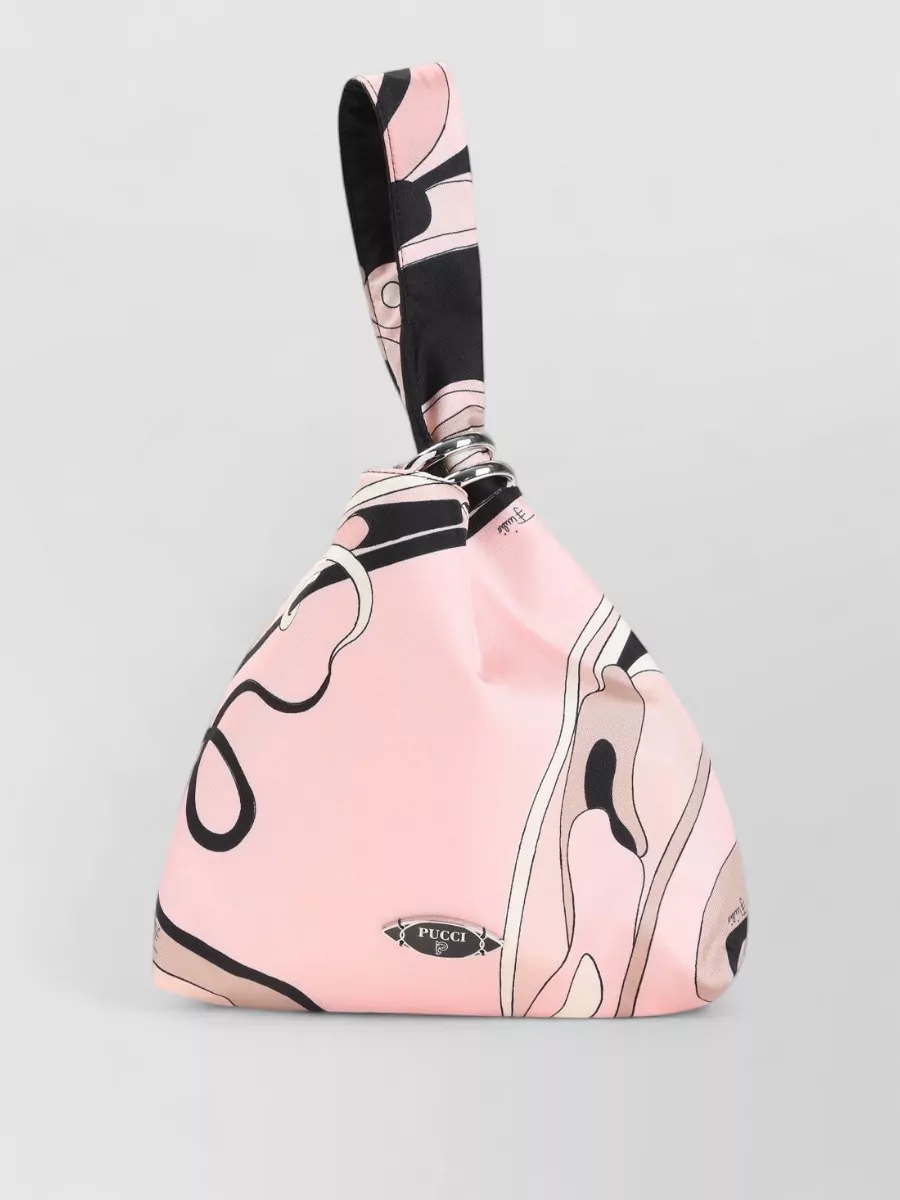 Pucci Soft Clutch Bag Abstract Pattern Knot Handle