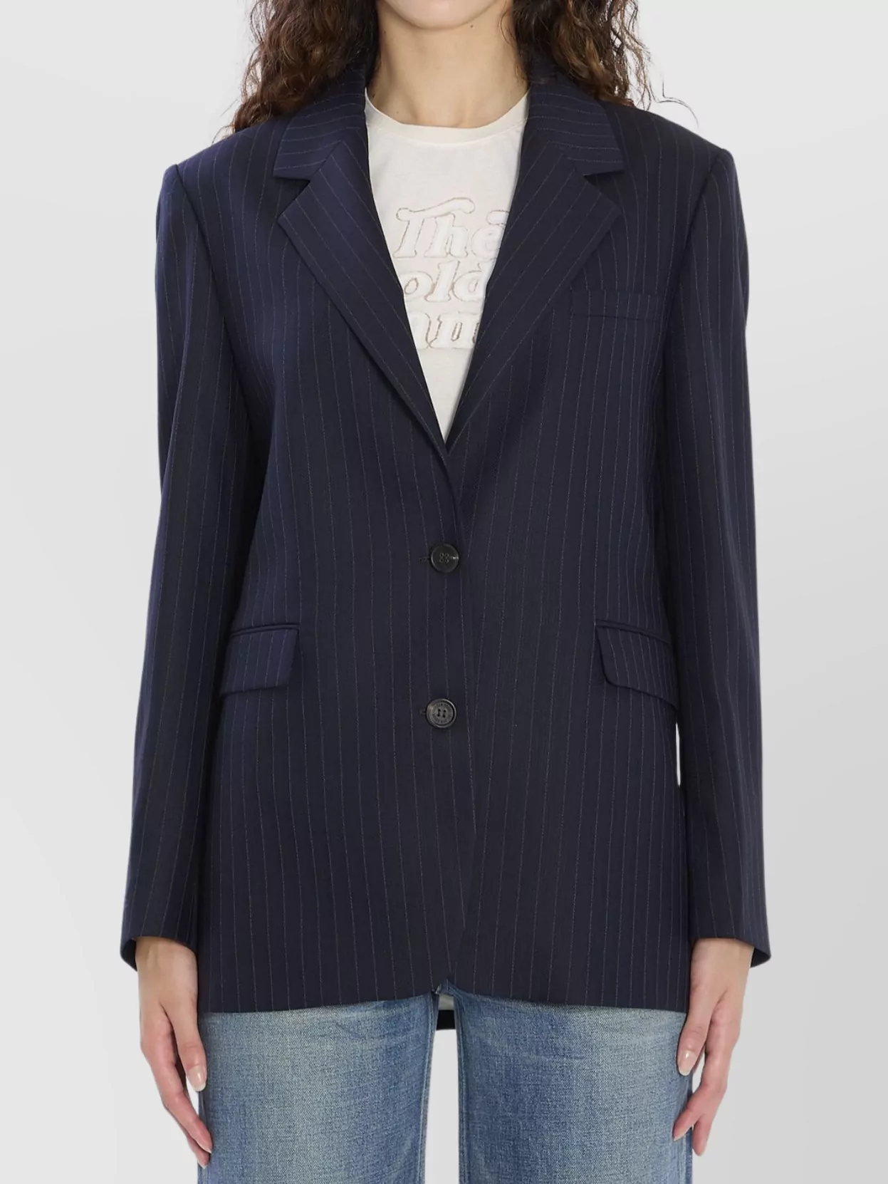 Golden Goose - striped wool and cotton blend blazer