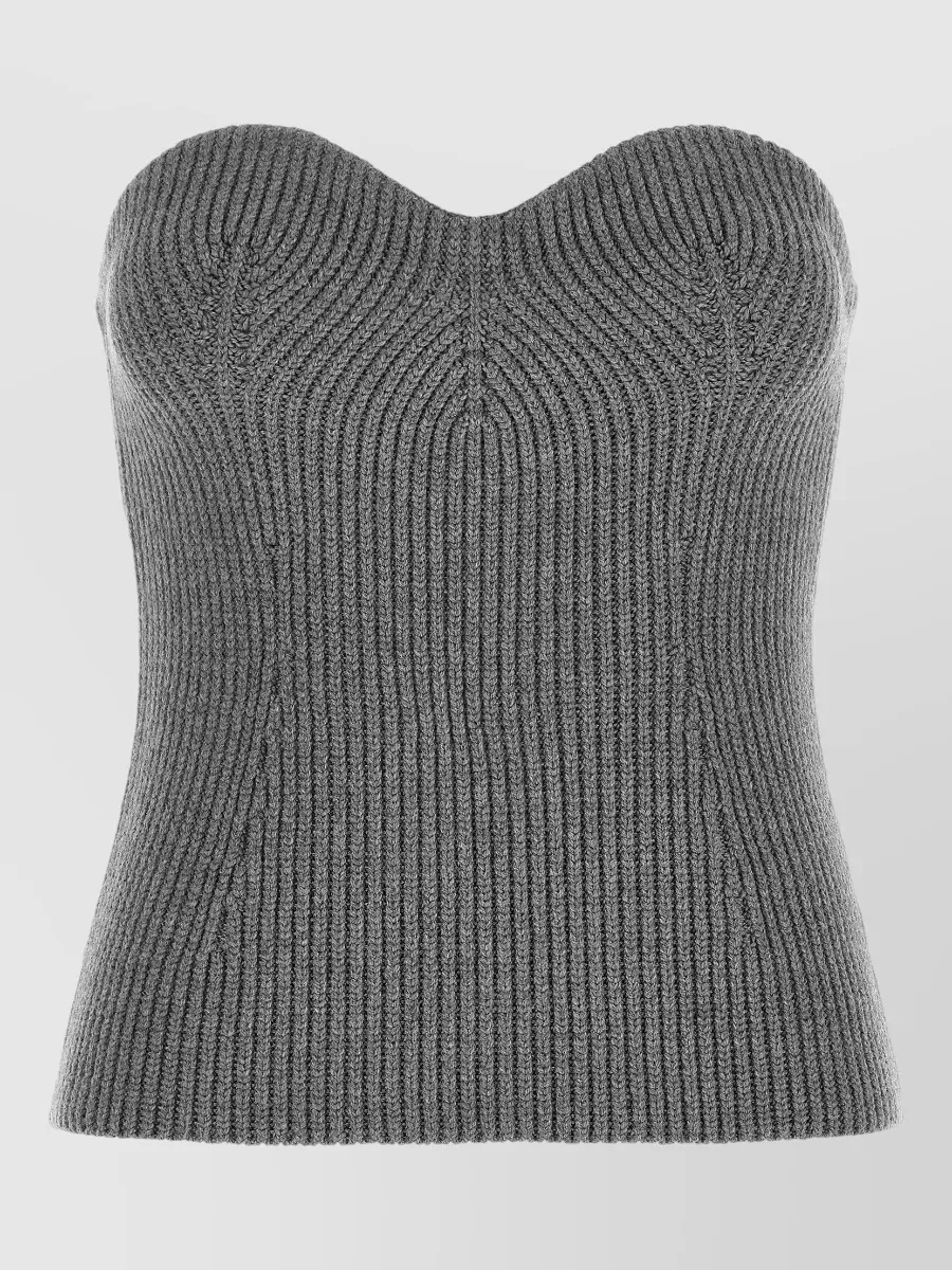 Jil Sander ribbed off-the-shoulder knitted top