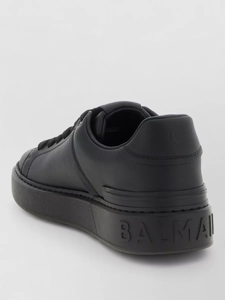 Balmain B Court Sneakers Flat Sole Round Toe