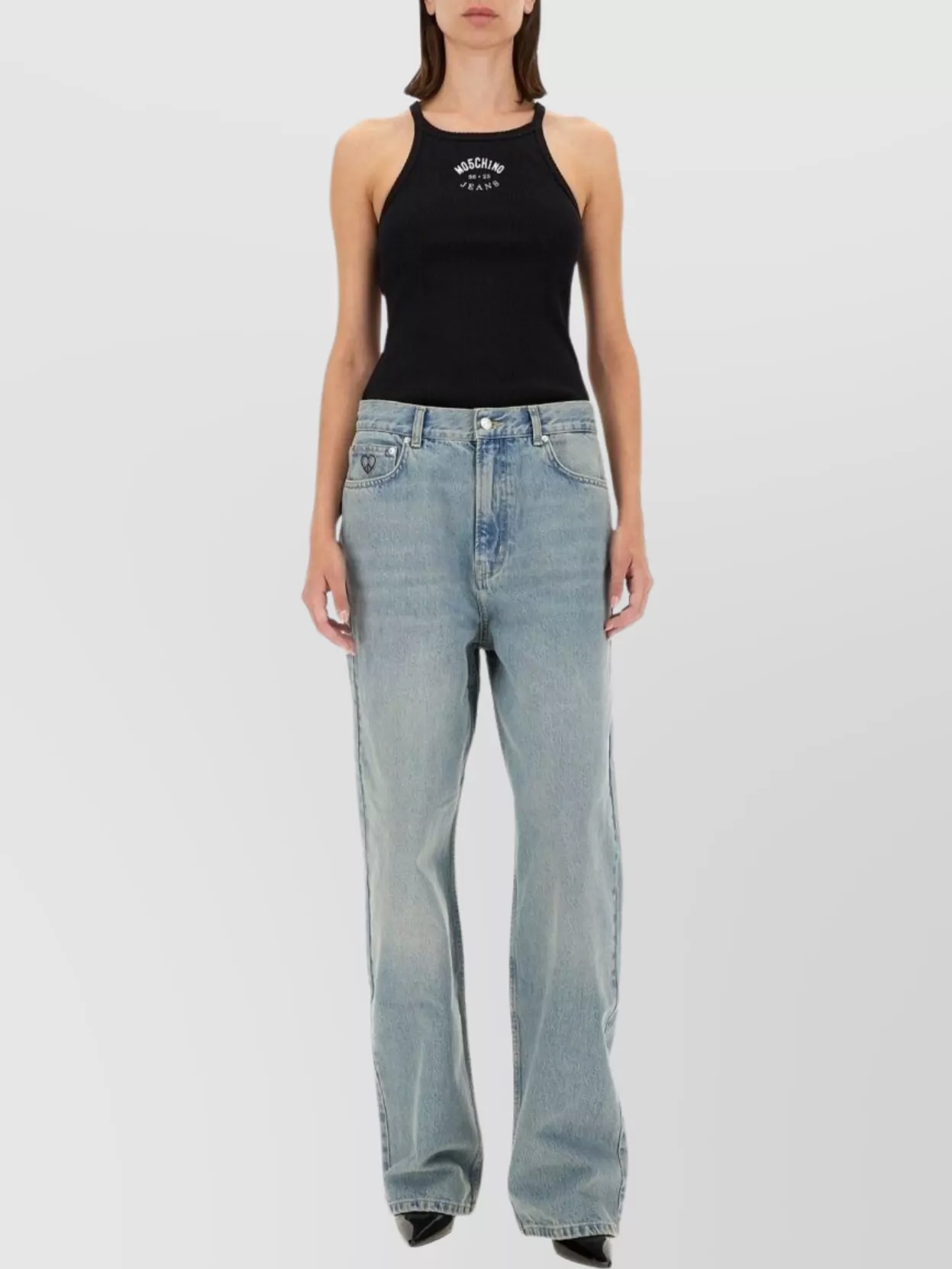 Moschino Logo Racerback Tank Top