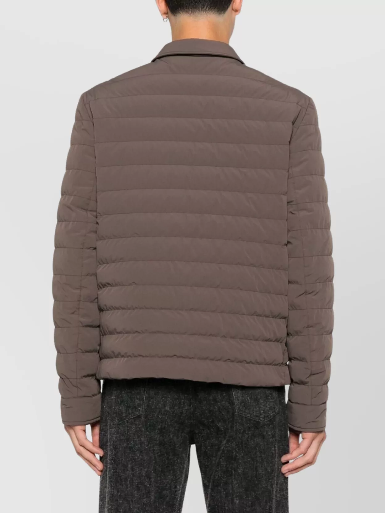 Brunello Cucinelli Short Quilted Down Jacket With Side Pockets In Brown