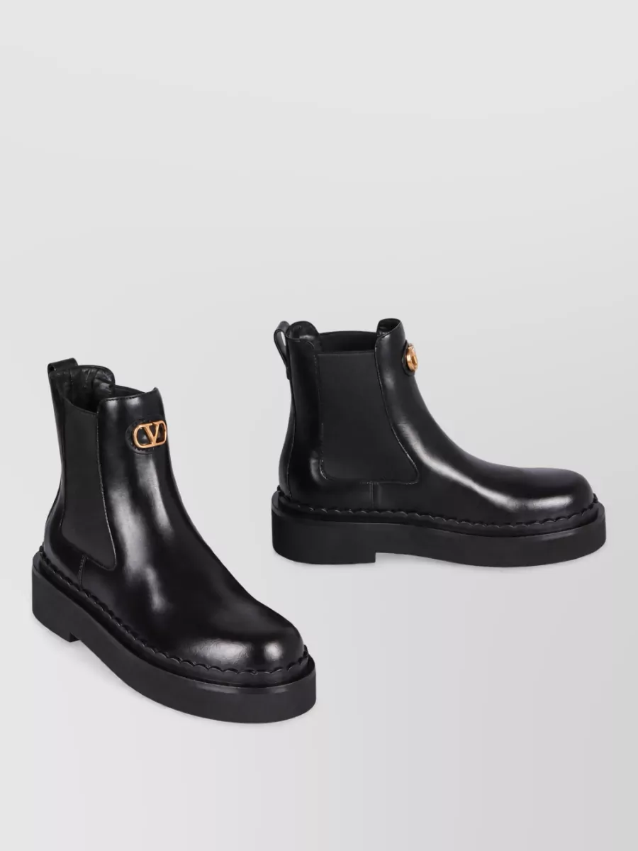 Valentino Garavani Leather Chelsea Boots