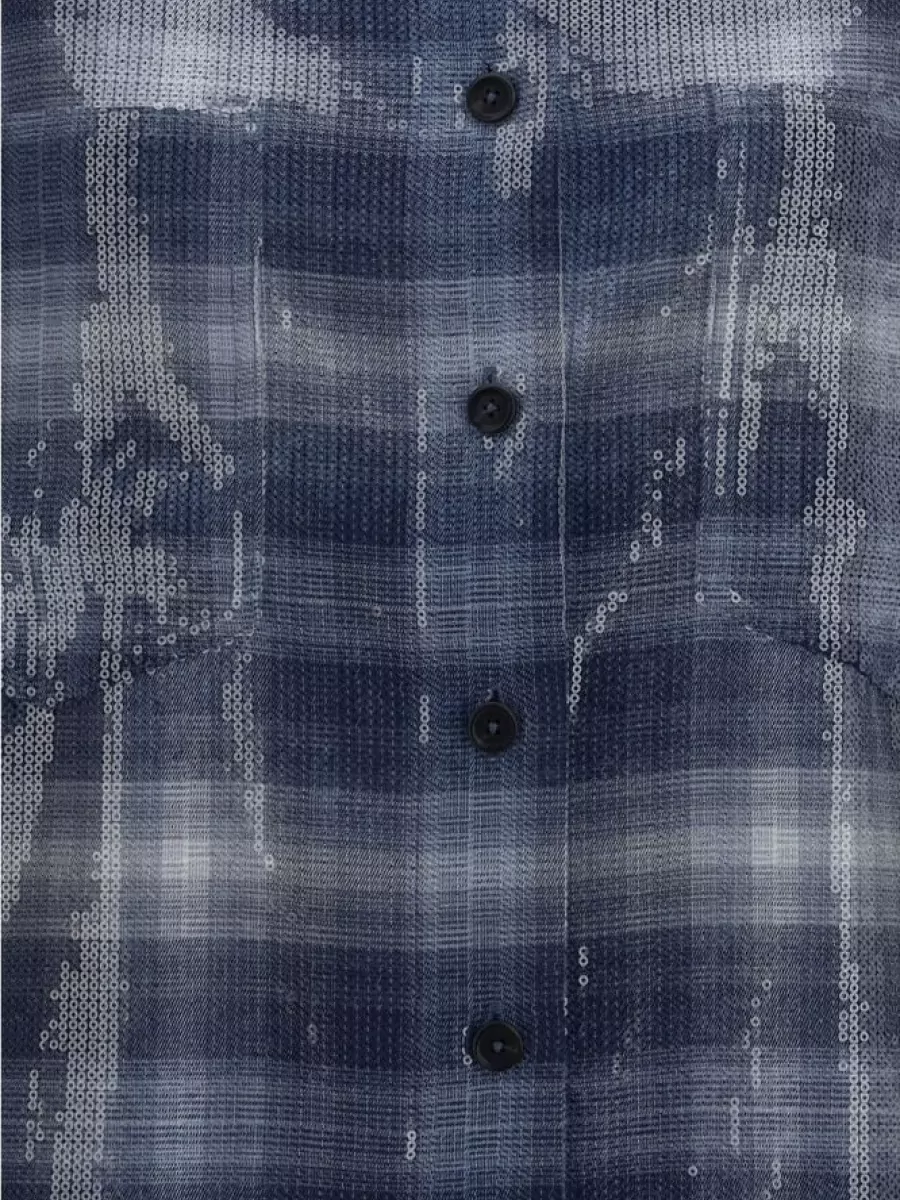 Pinko Sequin checked shirt