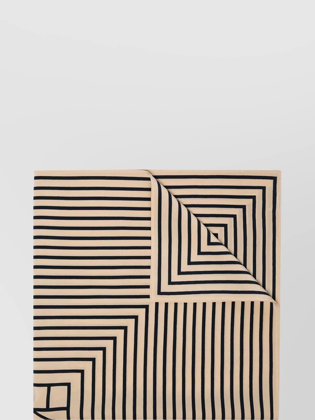 Totême Geometric Print Silk Scarf With Striped Edge