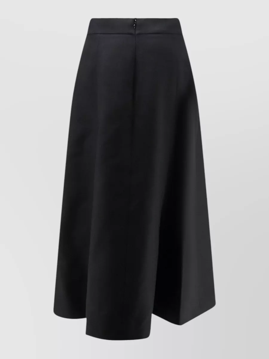 Valentino Silk Wool Flared Midi Skirt