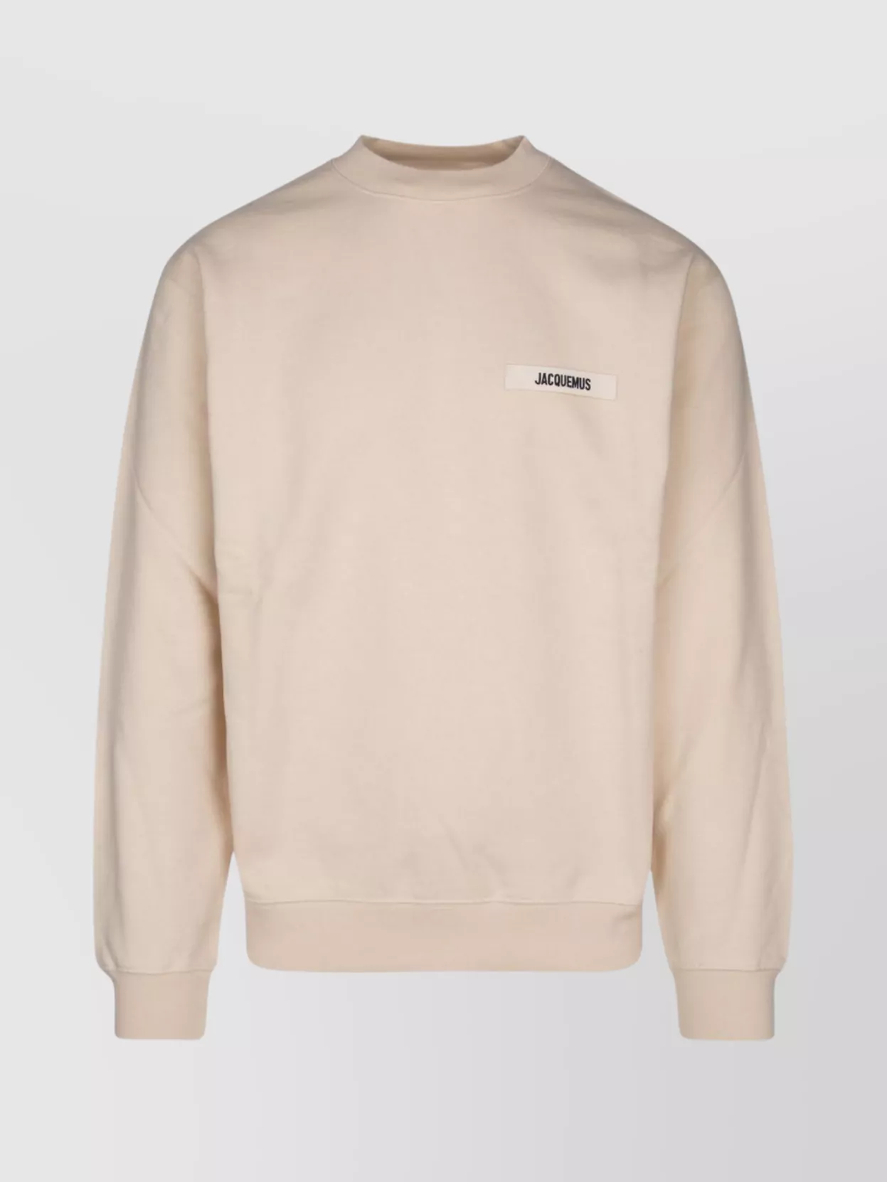 Shop Jacquemus Crew Neck Sweater With Ribbed Hem And Cuffs